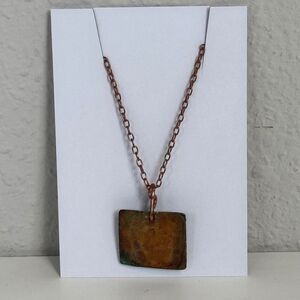 Handcrafted Copper Pendant Chain Necklace 18”